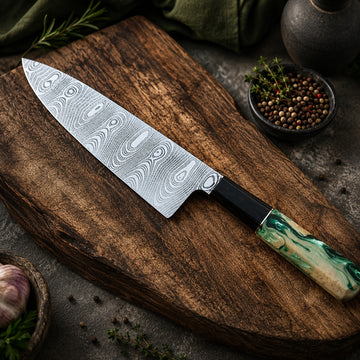Emerald Edge Damascus Chef Knife