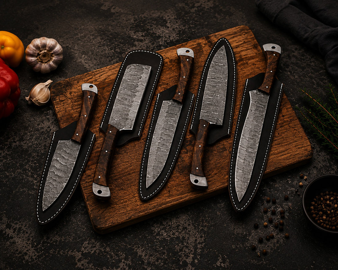 Forge Craft Damascus Chef Set