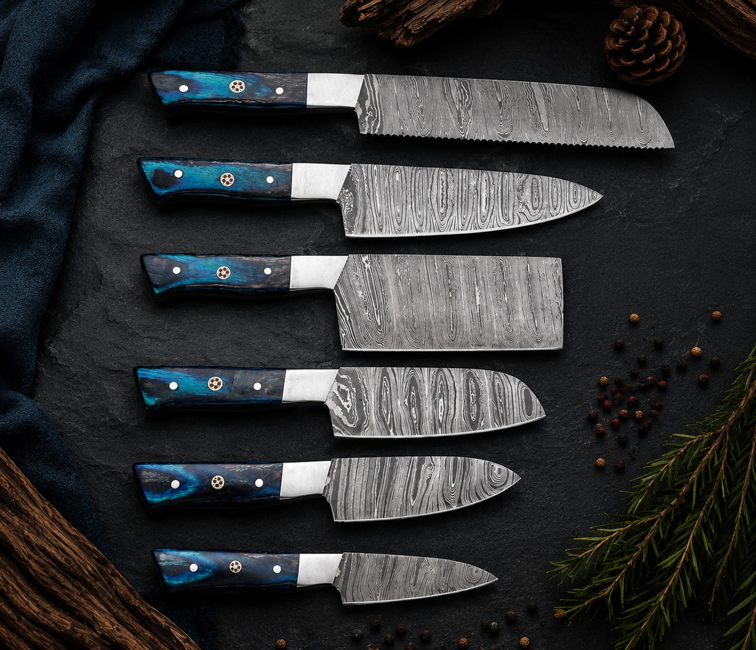 Premium Damascus Kitchen Knife Set