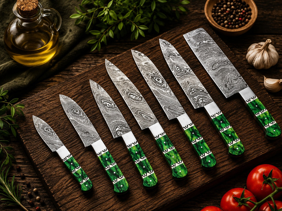 Damascus Steel Chef Knife Collection (7 PCS)