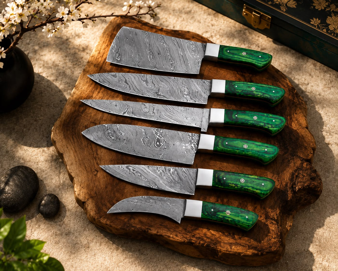 Royal Green Damascus Chef Collection