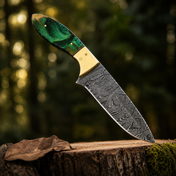 Emerald Phantom Damascus Knife