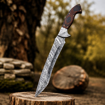 Sunset Fang Damascus Bowie