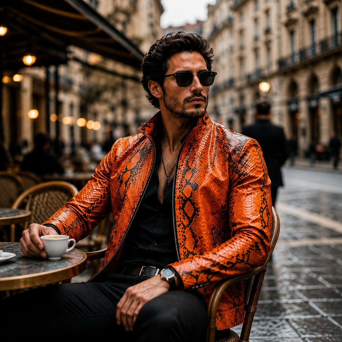 Elite Python Luxe Leather Jacket