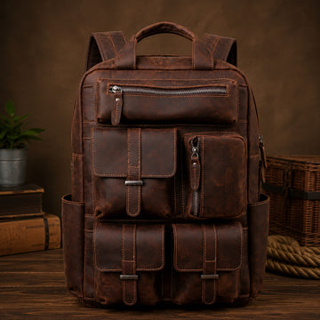 Urban Explorer Vintage Leather Backpack
