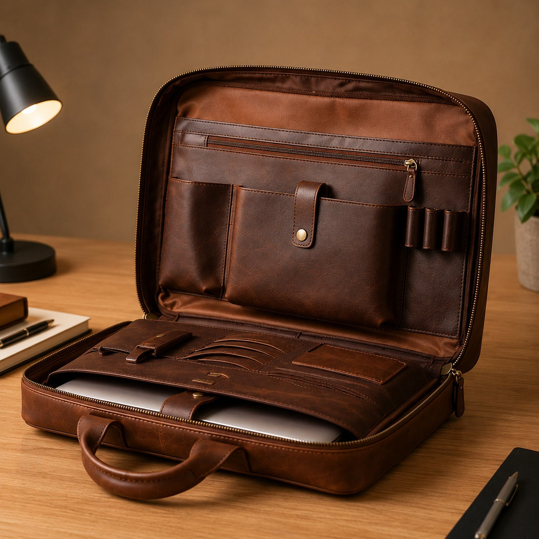 Voyager Elite Leather Briefcase