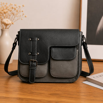 Urban Edge Leather Crossbody Messenger Bag