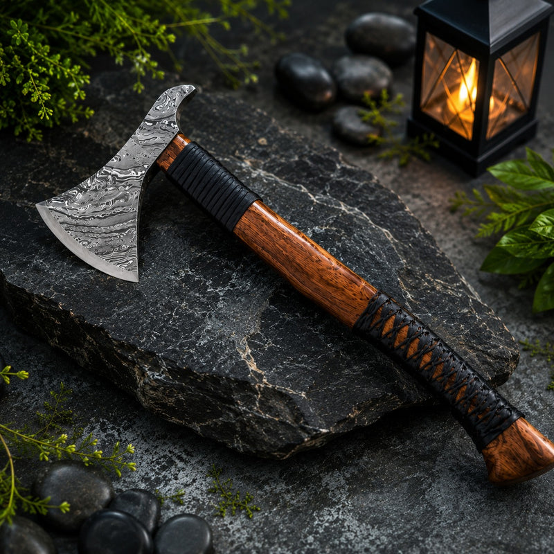 TimberWolf Damascus Hatchet