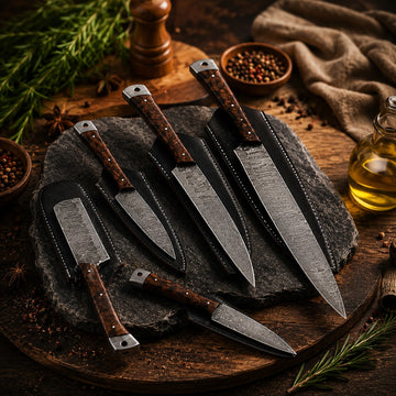 Elite Damascus 5-Piece Kitchen Knife Set