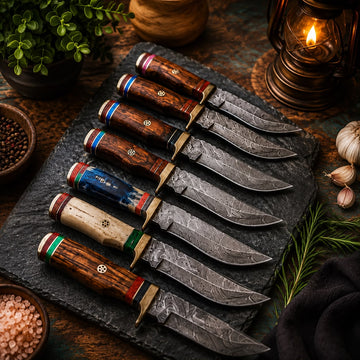 Handcrafted Damascus Hunting Knife Set