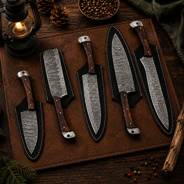 Forge Craft Damascus Chef Set