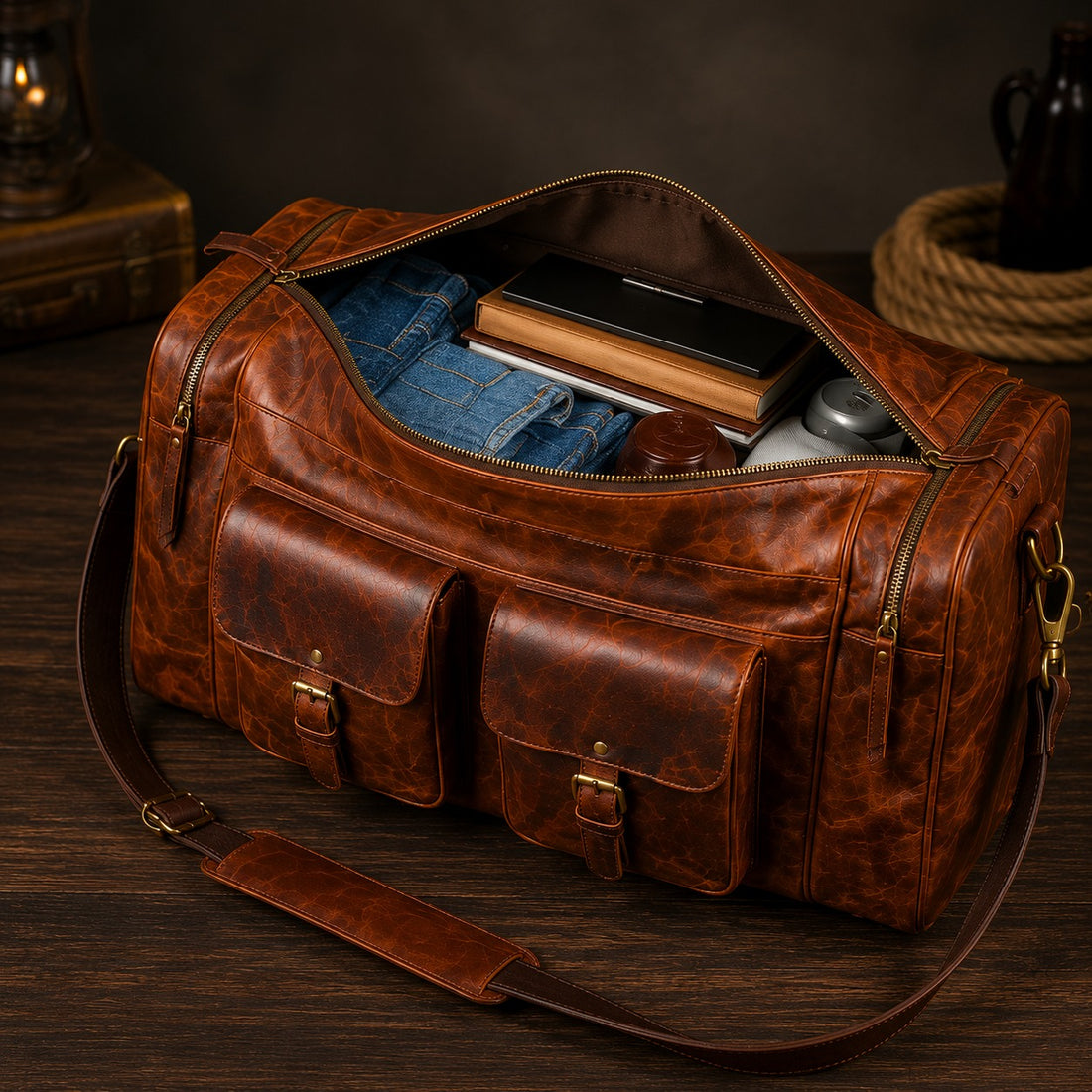 Heritage Voyager Leather Duffel Bag