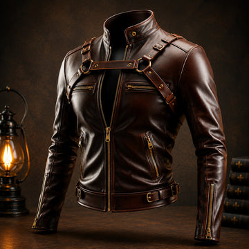 Elite Harness Leather Biker Jacket